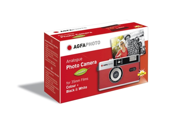 AgfaPhoto Reusable Photo Camera red, analoge Kleinbildkamera